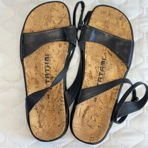 Tatami Birkenstock Sandals Women 42 Black Good Leather Cork Ankle Strap